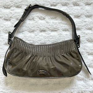 Burberry Baguette Shoulder Bag, Grey Patent Leather